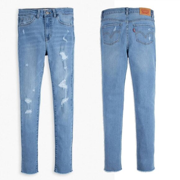 Levi's 720 High Rise Super Skinny Distressed Stretch Denim Womens 26 Roger That - Picture 1 of 11